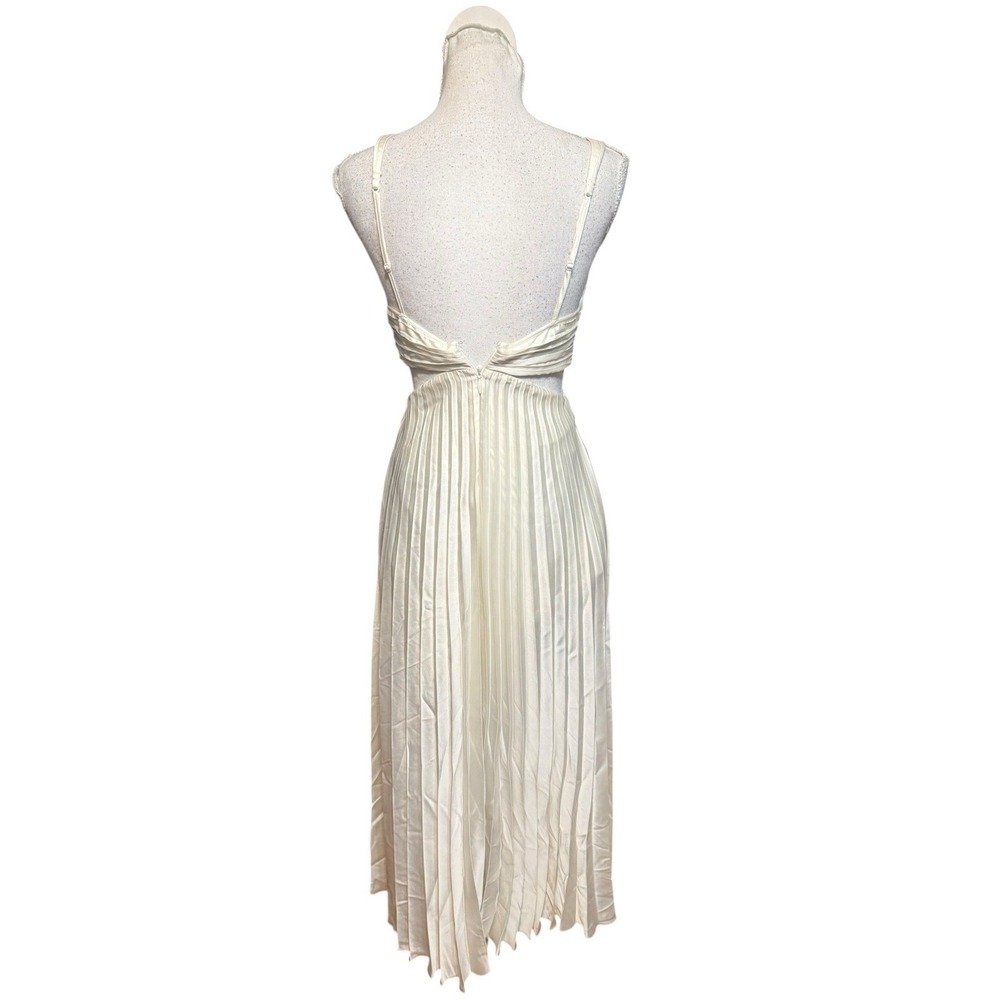 Abercrombie & Fitch Giselle Pleated Cutout Maxi Dress Size XS White - Picture 4 of 5